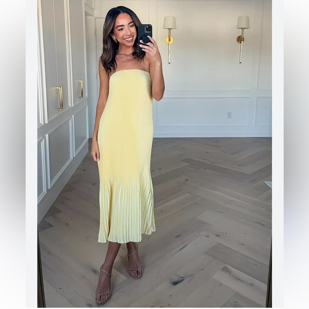 Abercrombie & Fitch Strapless Yellow Dress